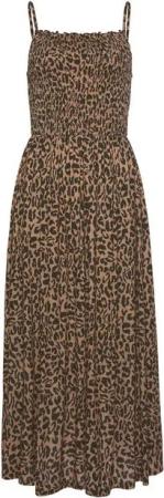 Buffalo Midikleid mit gesmoktem Oberteil und Animalprint, Leokleid, Sommerkleid