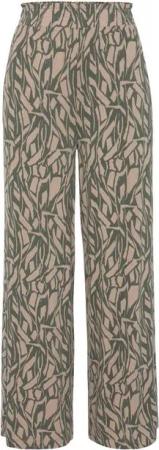 Buffalo Jerseyhose mit Alloverdruck in Paperbag-Optik, Wide-Leg
