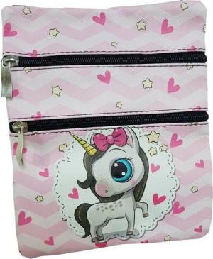 Einkaufszauber Handtasche Kinder Einhorn Handtasche Rosa mit Herzen, Einhorn