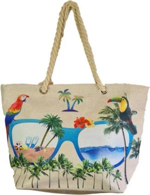 Einkaufszauber Strandtasche Designer Strandtasche Urlaubsfeeling, Innenseite wasserdicht