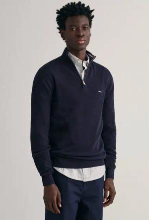 Gant Troyer COTTON PIQUE HALF ZIP mit Piqué-Struktur