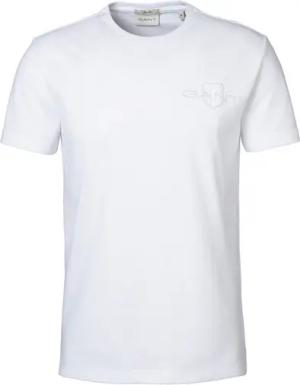 Gant T-Shirt Slim Fit Tonal Shield Pique Shirt mit Ton in Ton Logo