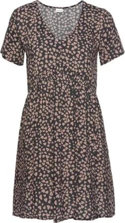 LASCANA Blusenkleid mit Herzchenprint, lockeres T-Shirtkleid, Sommerkleid, Strandkleid