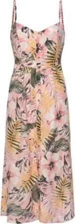 LASCANA Sommerkleid aus Leinenmix, Midikleid mit Knopfleiste vorne, Strandkleid