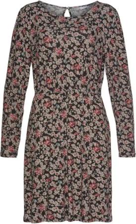 LASCANA Jerseykleid mit Blümchendruck und langen Ärmeln, Minikleid, Sommerkleid