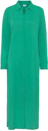 LASCANA Hemdblusenkleid aus gekreppter Viskose, Maxikleid mit Schlitz, Sommerkleid