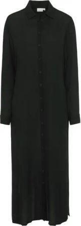 LASCANA Hemdblusenkleid aus gekreppter Viskose, Maxikleid mit Schlitz, Sommerkleid