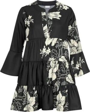LASCANA Blusenkleid in weiter Form mit Volants und Blumenprint, Tunikakleid, Strandkleid