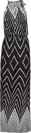 LASCANA Maxikleid im Schwarz-Weiß-Design mit Schlitz, Sommerkleid, Strandkleid