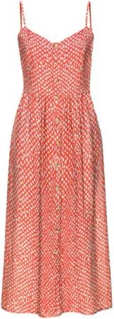 LASCANA Sommerkleid aus Leinenmix, Midikleid, Strandkleid, Druckkleid