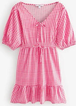 Next Sommerkleid Sommerkleid aus Mischgewebe mit Puffärmeln (1-tlg)