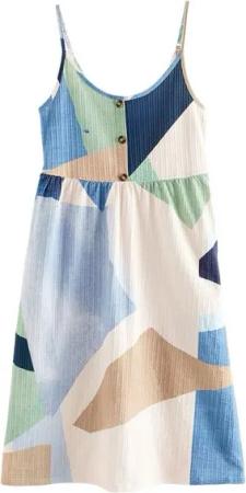 Next Sommerkleid Sommerkleid aus Baumwolle mit Trägern, Petite (1-tlg)