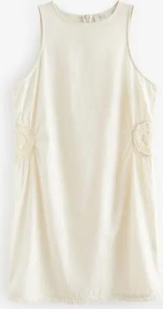 Next Sommerkleid Sommerkleid mit Lochstickerei und Leinenanteil (1-tlg)