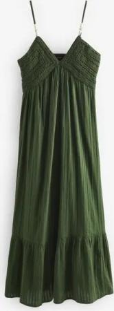 Next Sommerkleid Midi-Sommerkleid mit Häkelbesatz (1-tlg)