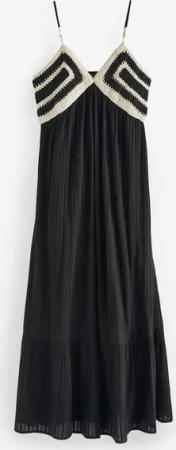 Next Sommerkleid Midi-Sommerkleid mit Häkelbesatz (1-tlg)