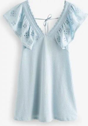 Next Minikleid Minikleid mit bestickten Ärmeln (1-tlg)