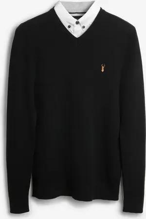 Next 2-in-1-Pullover Regular Fit Pulli mit V-Ausschnitt und Hemdeinsatz (1-tlg)