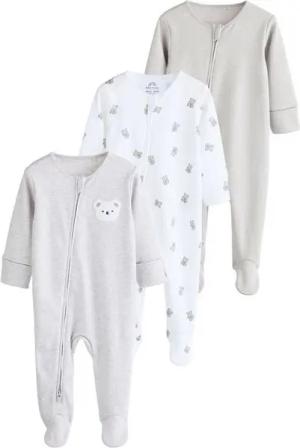 Next Schlafoverall Baby Schlafanzüge aus Baumwolle, 3er-Pack (3-tlg)