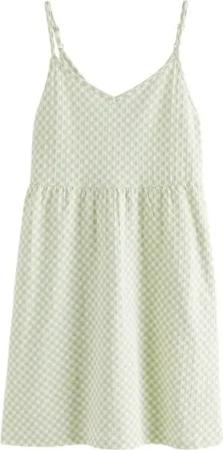Next Sommerkleid Kurzes Sommerkleid mit Trägern und V-Ausschnitt (1-tlg)
