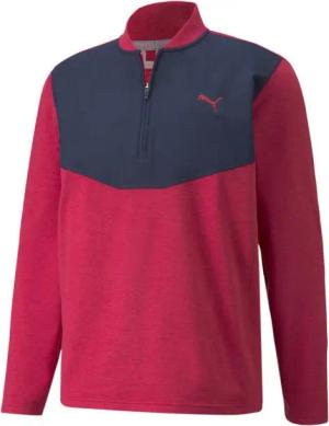 PUMA Longsweatshirt Puma Golf Layer Cloudspun 1/4 Zip Blau-Rot Herren