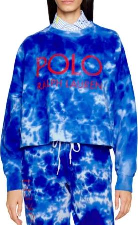 Polo Ralph Lauren Sweatshirt Sweatshirt Sweater French Terry Cropped Batik Jumper Pullover Pulli Cropped Batik