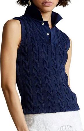 Polo Ralph Lauren Strickpullover Pullover Strick Zopfmuster Pulli Polo Cropped Jumper
