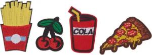 VBS Patchies Gusto Pommes Kirsche Cola Pizza, Polyester (PES), 4 Stück