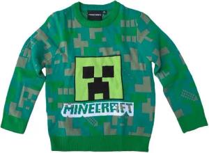 Minecraft Strickpullover MINECRAFT Kinder Pullover Pulli für Jungen + Mädchen in grau oder grün Gr. 116 128 134 140 152 für 6 8 9 10 12 Jahre