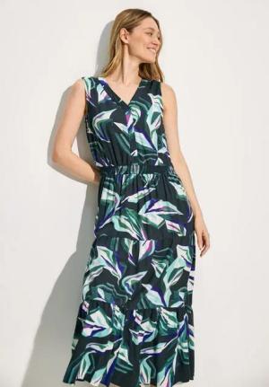 CECIL Druckkleid mit V-Ausschnitt und floralem Print
