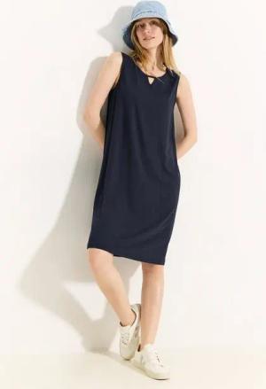 CECIL Sommerkleid mit Schlitz am Rundhals