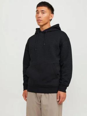 Jack & Jones Hoodie Struktur Hoodie Kapuzen Pullover JCOBLACK JCOBLACK STRUCTURE SWEAT HOOD BF LN