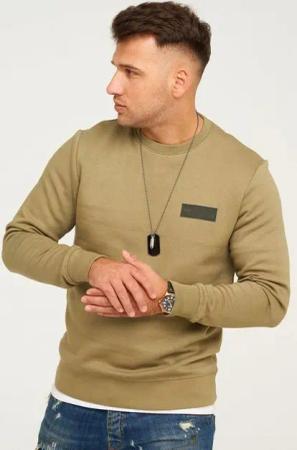 Jack & Jones Sweatshirt POPS SWEAT CREW NECK Sweatpullover Casual Basic Shirt Unifarben Baumwollmischung