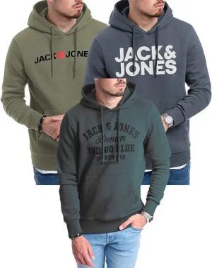 Jack & Jones Kapuzensweatshirt modische Hoodies mit Logoprint (Spar-Set, 3er Pack) Unifarbene Pullover mit flauschigem Innenfutter