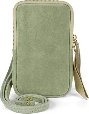 styleBREAKER Mini Bag Echtleder Handy Umhängetasche Veloursleder (1-tlg)
