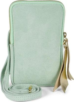 styleBREAKER Mini Bag Echtleder Handy Umhängetasche Veloursleder (1-tlg)