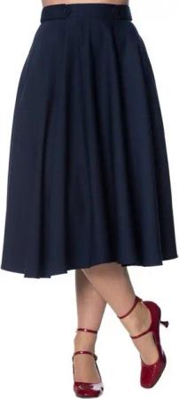 Banned A-Linien-Rock Di Di Plain Blau Retro Vintage Swing Skirt