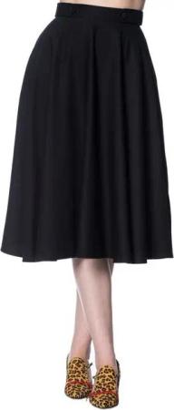 Banned A-Linien-Rock Di Di Plain Schwarz Retro Vintage Swing Skirt