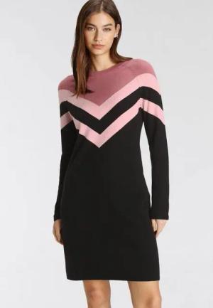 Tamaris Strickkleid legerer Look, aus Viskosemischung, lange Raglanärmel