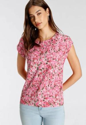Tamaris Blusenshirt Kurzarm, figurumschmeichelnde Passform, Animal-Print-Optik