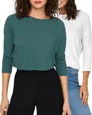 ONLY 3/4 Arm-Pullover (Set, 2er-Pack) Locker geschnitten