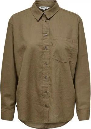 ONLY Blusenshirt Oversized Basic Hemd Bluse Leinen Business Shirt ONLTOKYO ONLTOKYO L/S LINEN BLEND SHIRT PNT NOOS