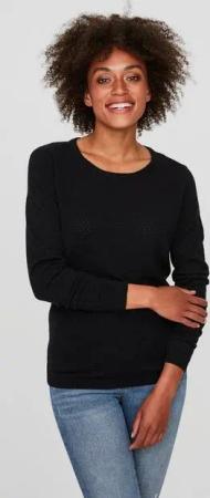 Vero Moda Rundhalspullover VMCARE STRUCTURE LS O-NECK BLOUSE aus Bio-Baumwolle