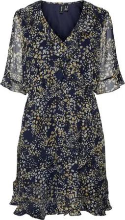 Vero Moda Minikleid DORA KAYA (1-tlg) Wickel-Design