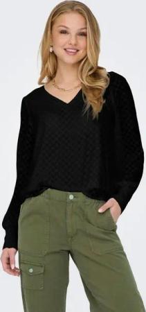 ONLY Blusenshirt ONLEMMERY LS V-NECK TOP WVN