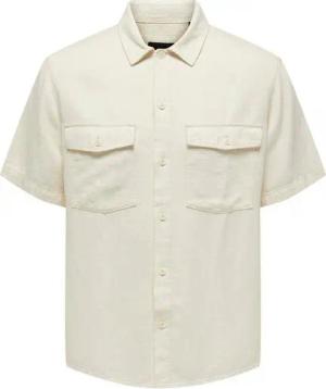 ONLY & SONS Kurzarmhemd Kurzarm mit Knopfleiste Brusttaschen ONSKARI SS SHIRT VISC LIN 0075