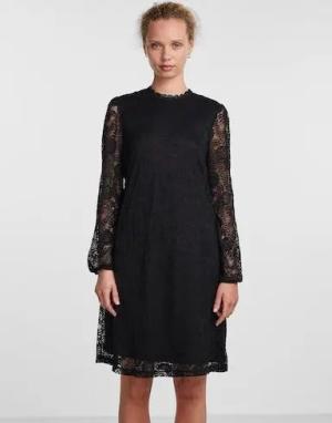 pieces Spitzenkleid PCOLLINE LS LACE DRESS NOOS BC