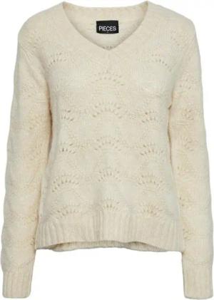 pieces Strickpullover Bibbi (1-tlg) Lochmuster