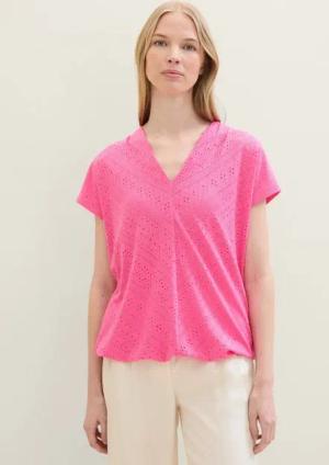 TOM TAILOR T-Shirt T-Shirt mit Lochmuster