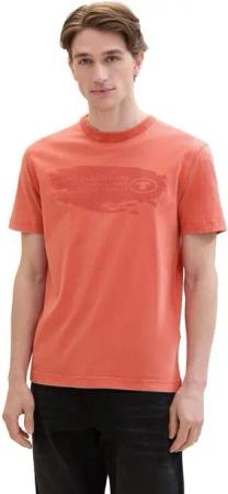 TOM TAILOR Print-Shirt in vorgewaschener Optik