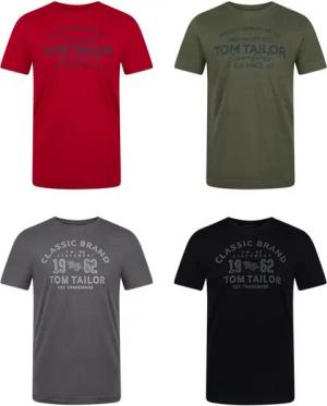 TOM TAILOR T-Shirt Herren Printshirt Regular Fit (Vorteilspack, 4-tlg) Kurzarm Tee Shirt mit Rundhalsausschnitt aus 100% Baumwolle